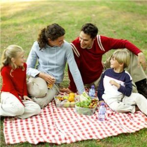 Family having picnic
